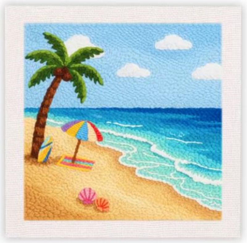 Punch Needle Kit | Beach Scenery (30x30cm)