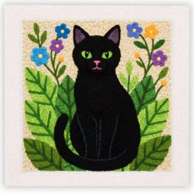 Punch Needle Kit | Black Cat