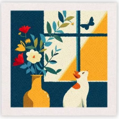 Punch Needle Kit | Cat and Butterfly