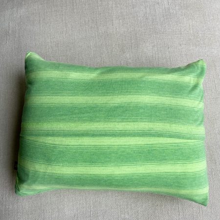 Mini pillow with removable cover (“Spring-Green Stripes”)
