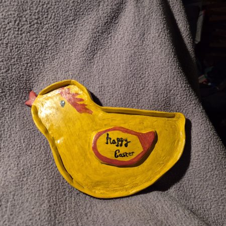 Air dry clay easter chick plate
