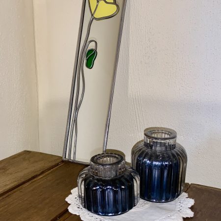 Stained glass effect Mirrors with Yellow Poppy