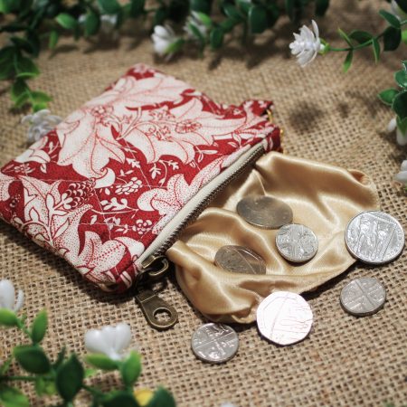 Quilted Floral Zipper Pouch • Small Handmade Coin Purse
