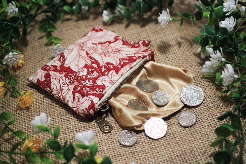 Quilted Floral Zipper Pouch • Small Handmade Coin Purse