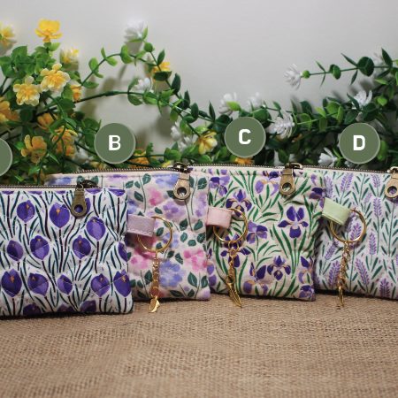 Quilted Floral Zipper Pouch • Small Handmade Coin Purse