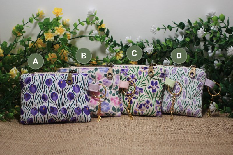 Quilted Floral Zipper Pouch • Small Handmade Coin Purse