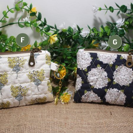 Quilted Floral Zipper Pouch • Small Handmade Coin Purse