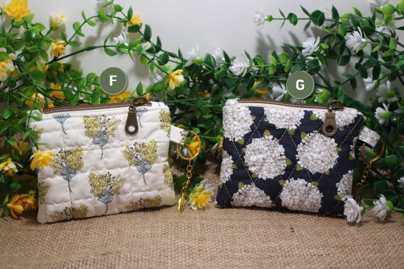 Quilted Floral Zipper Pouch • Small Handmade Coin Purse