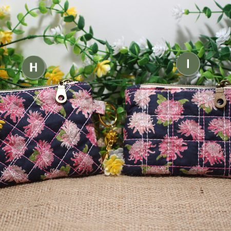 Quilted Floral Zipper Pouch • Small Handmade Coin Purse
