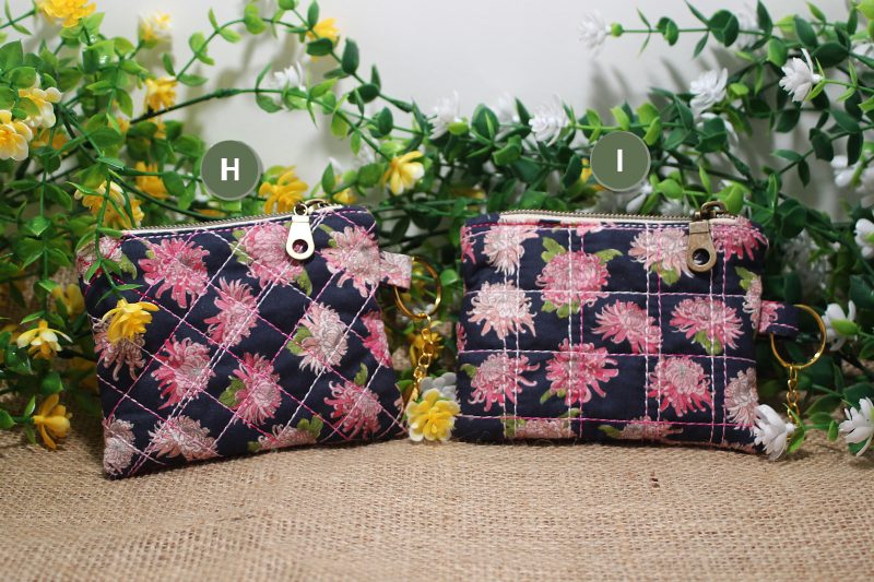 Quilted Floral Zipper Pouch • Small Handmade Coin Purse