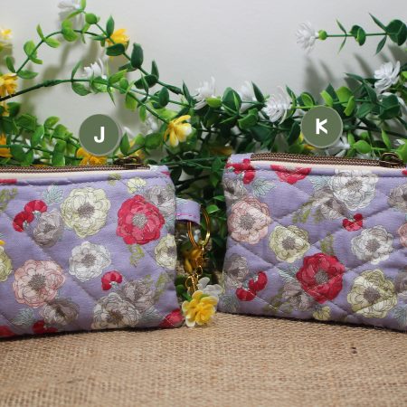 Quilted Floral Zipper Pouch • Small Handmade Coin Purse
