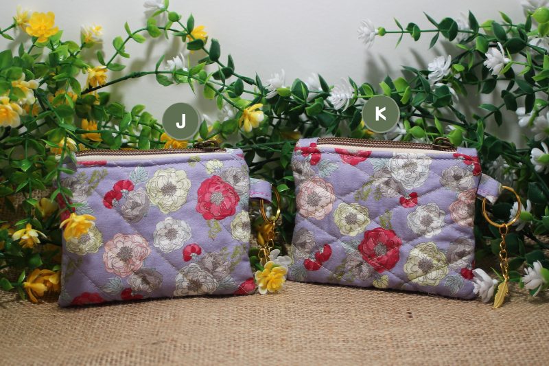 Quilted Floral Zipper Pouch • Small Handmade Coin Purse