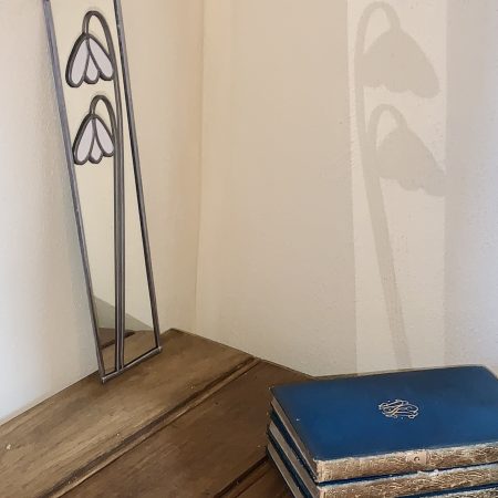 Stained glass effect Mirrir with Art Nouveau Snowdrops