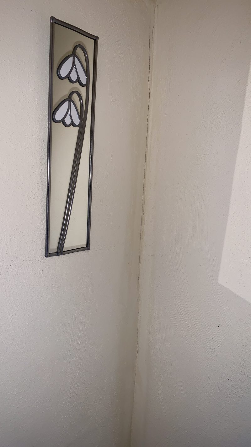 Stained glass effect Mirrir with Art Nouveau Snowdrops