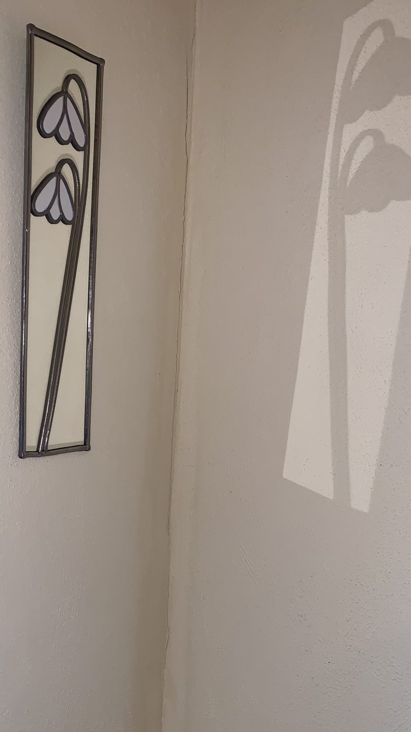 Stained glass effect Mirrir with Art Nouveau Snowdrops