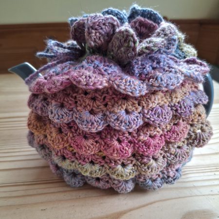 Hand made crochet tea cosy