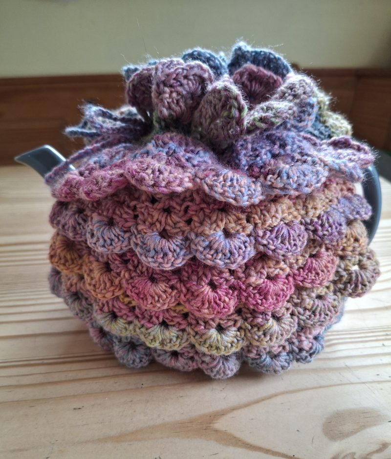 Hand made crochet tea cosy