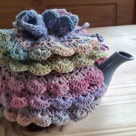 Hand made crochet tea cosy