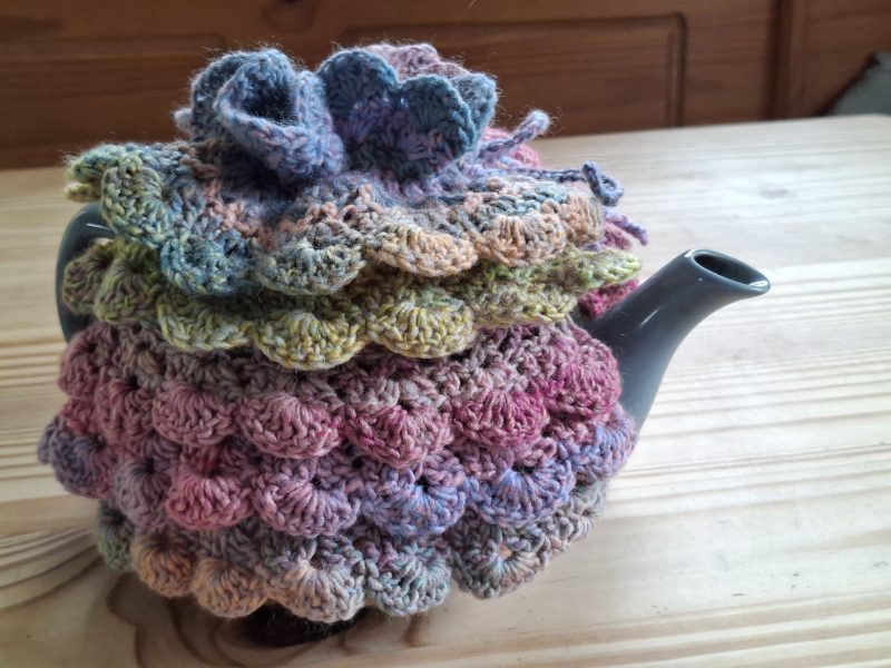 Hand made crochet tea cosy
