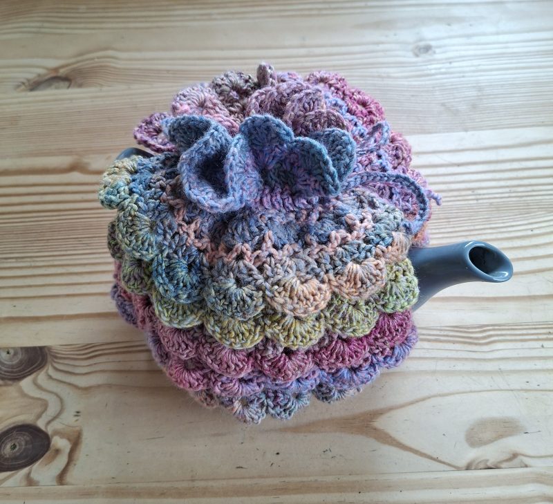Hand made crochet tea cosy