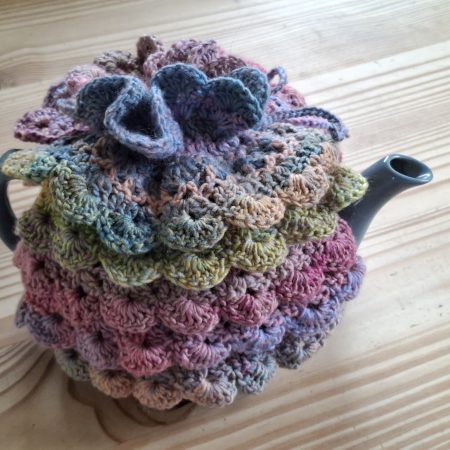 Hand made crochet tea cosy