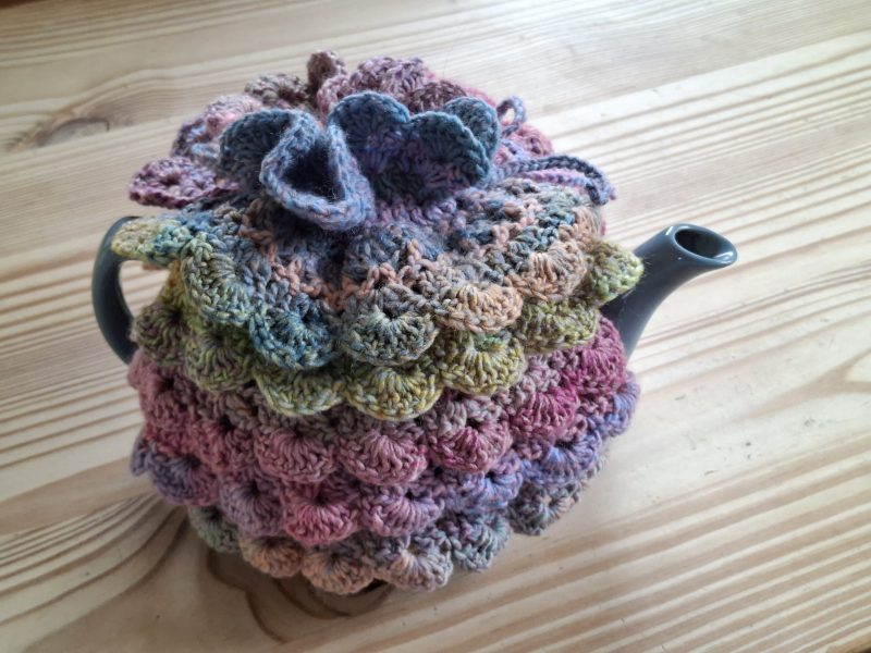 Hand made crochet tea cosy