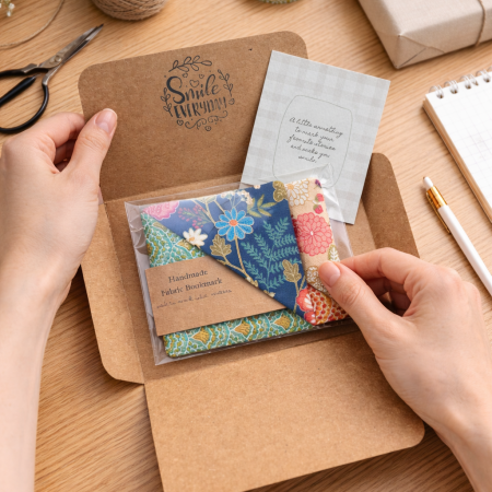 Fabric Corner Bookmark, Japanese Floral Print, Origami Page Marker, Books Lover Gift