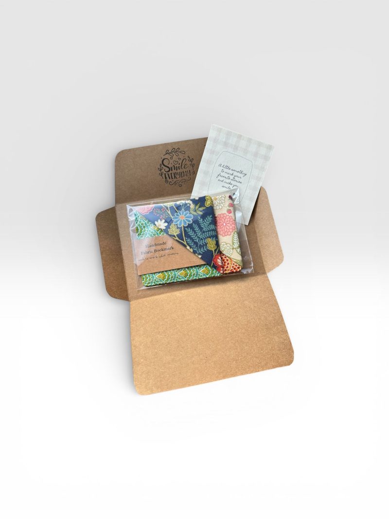 Fabric Corner Bookmark, Japanese Floral Print, Origami Page Marker, Books Lover Gift