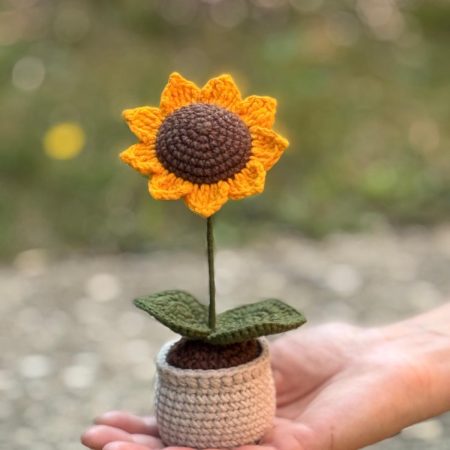 Handmade Beautiful Sunflower in Pot - Gift Unique Flower Decor