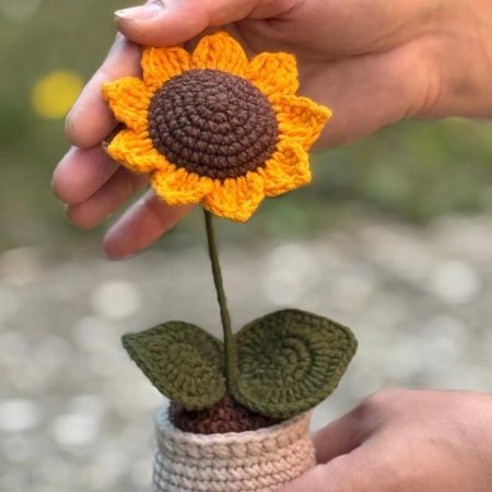 Handmade Beautiful Sunflower in Pot - Gift Unique Flower Decor