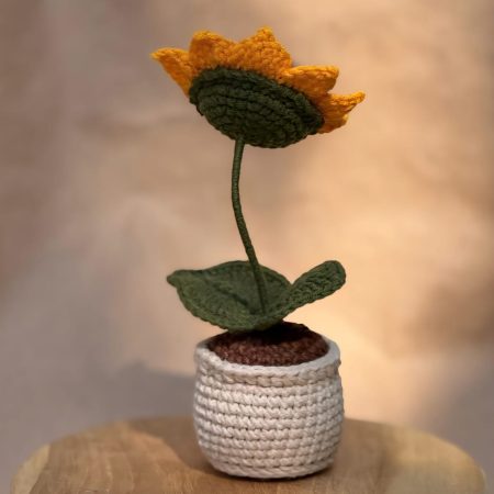 Handmade Beautiful Sunflower in Pot - Gift Unique Flower Decor