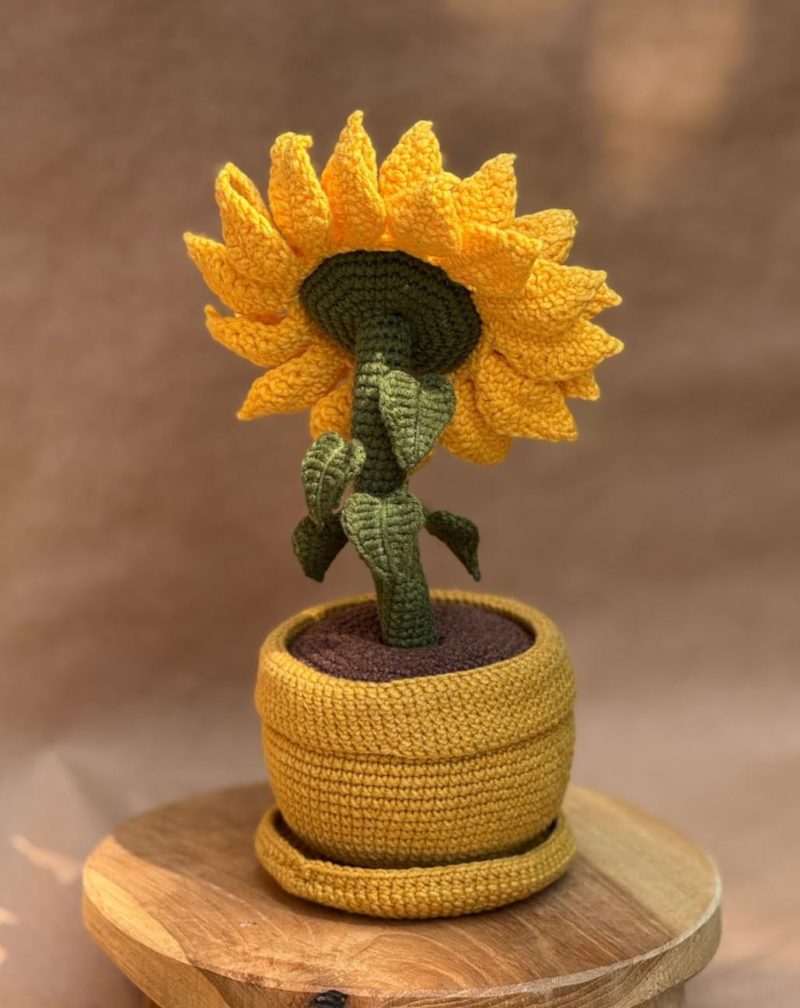 Handmade Sunflower in Pot – Gift Unique Flower Decor
