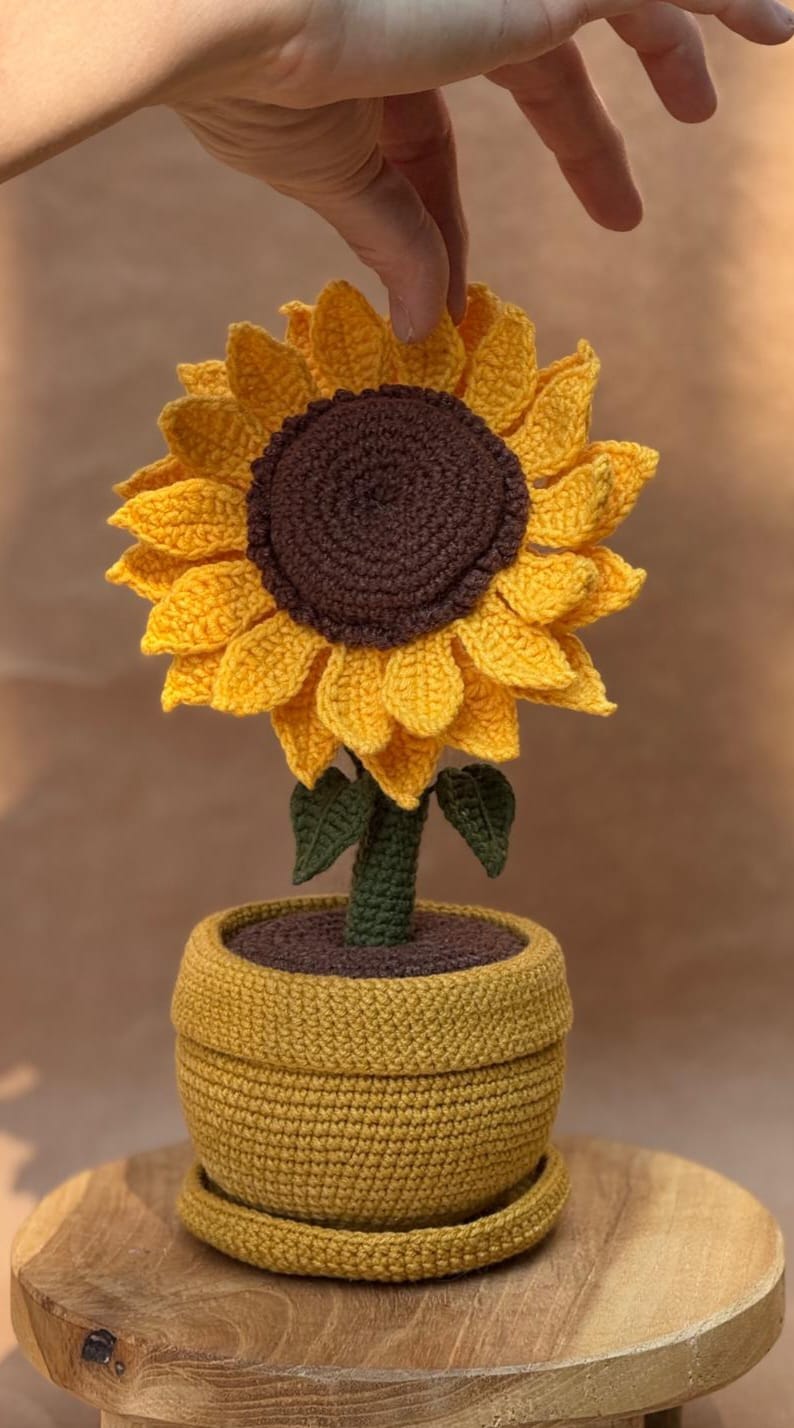 Handmade Sunflower in Pot – Gift Unique Flower Decor