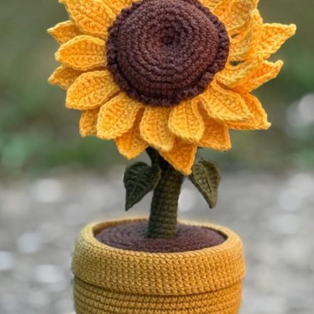 Handmade Sunflower in Pot – Gift Unique Flower Decor