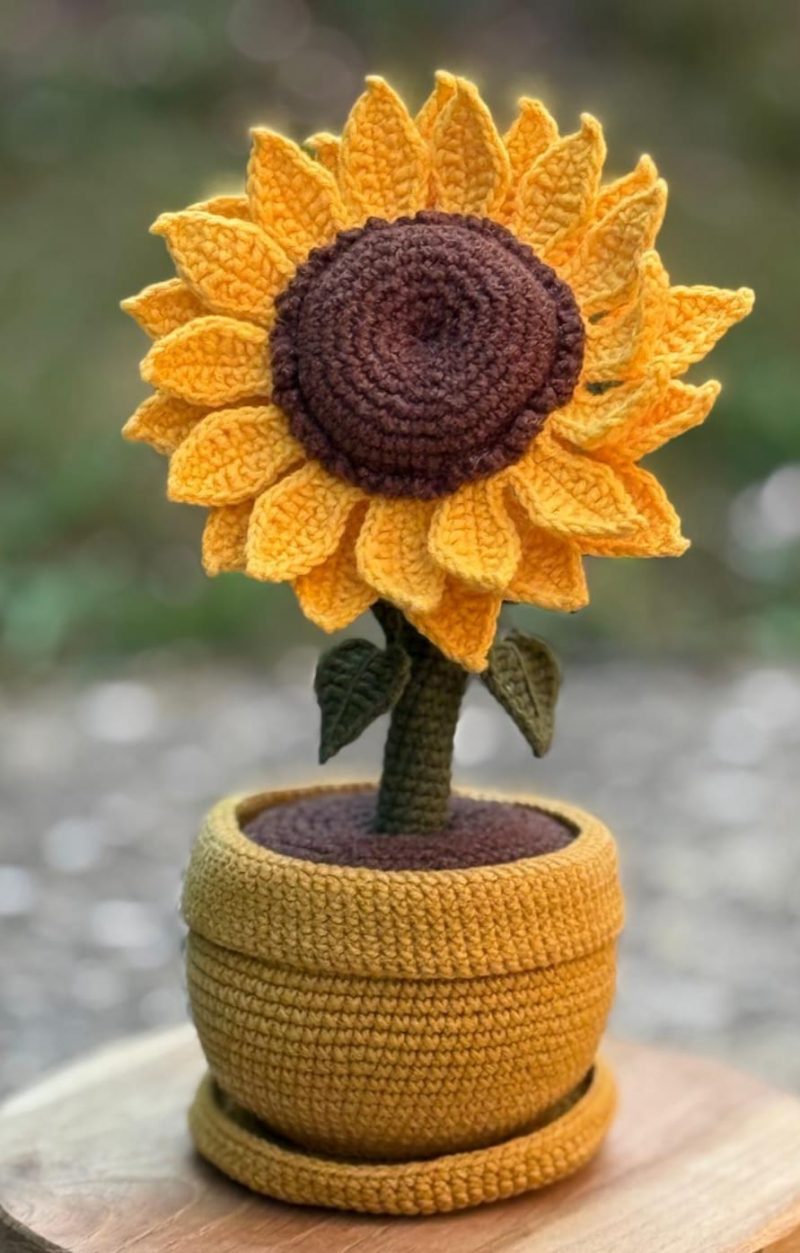 Handmade Sunflower in Pot – Gift Unique Flower Decor