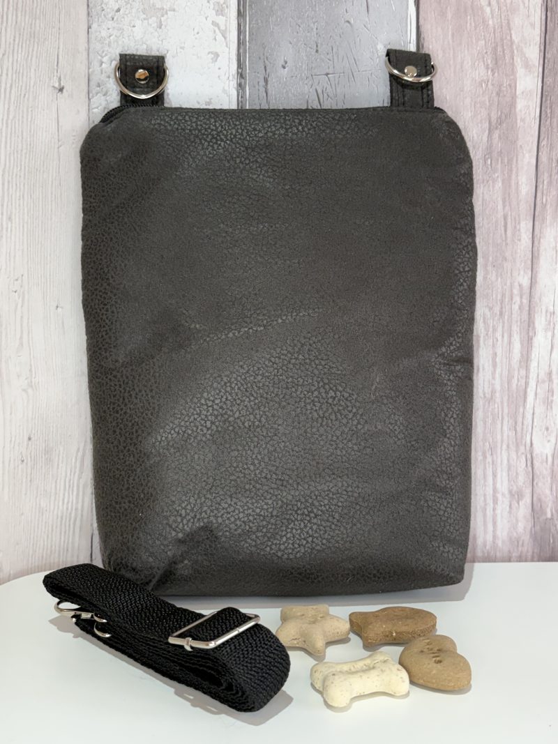 Black and Purple Dog Walking Crossbody Bag