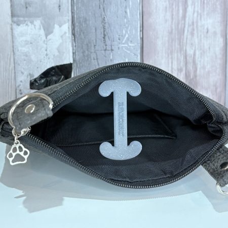 Black and Purple Dog Walking Crossbody Bag