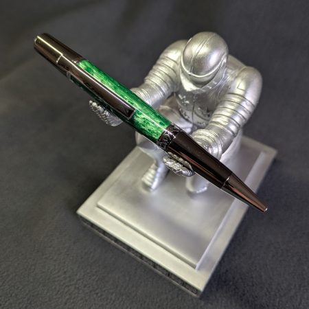 Handmade Zeta Style pen in green acrylic