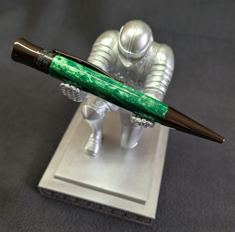 Handmade Epsilon style pen in green acrylic