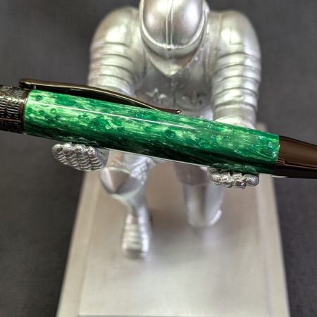 Handmade Epsilon style pen in green acrylic