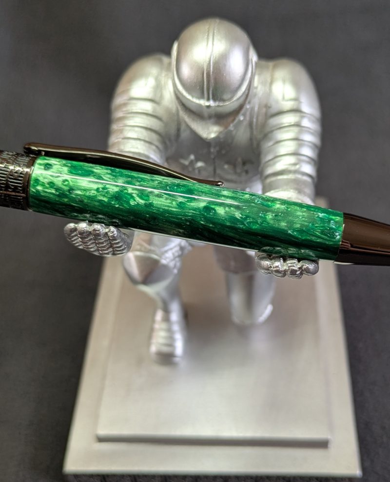 Handmade Epsilon style pen in green acrylic