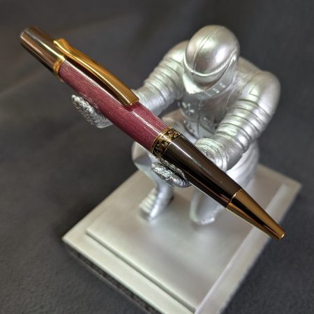 Handmade Zeta Style pen made with purple heart