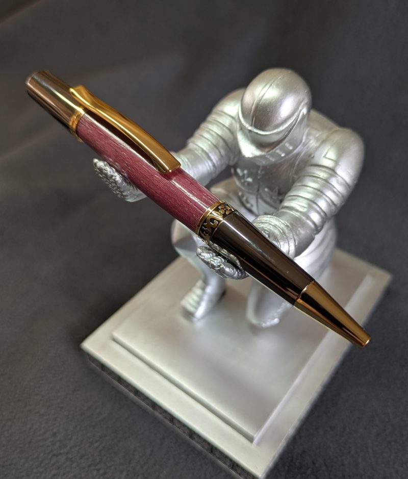 Handmade Zeta Style pen made with purple heart