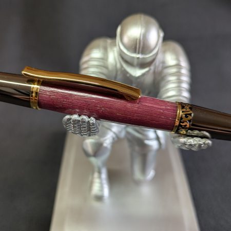 Handmade Zeta Style pen made with purple heart