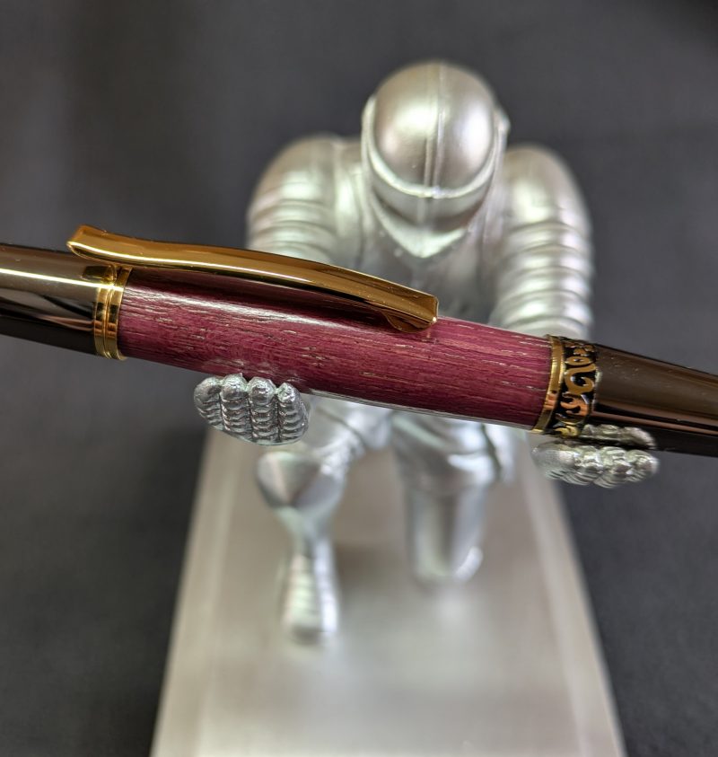 Handmade Zeta Style pen made with purple heart