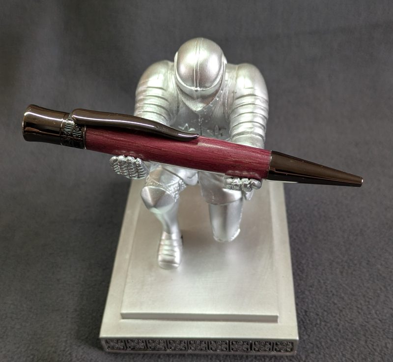 Hand turned wooden Epsilon pen made from purple heart