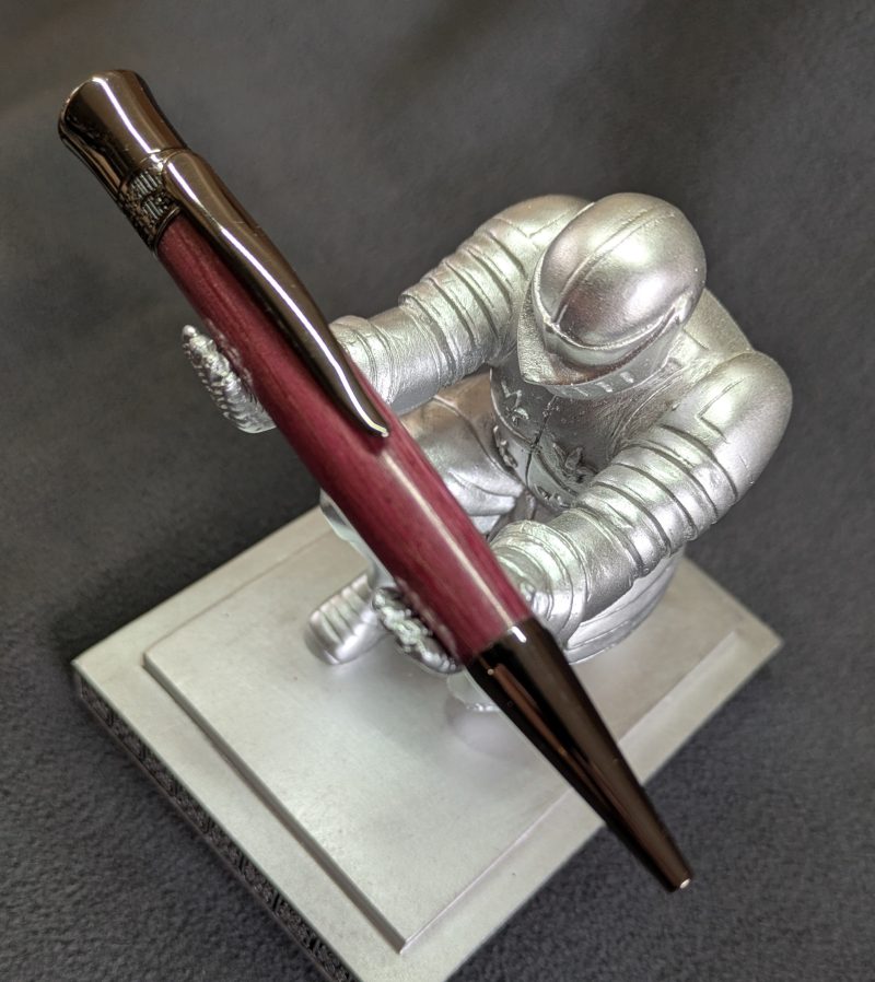 Hand turned wooden Epsilon pen made from purple heart