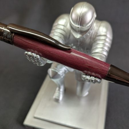 Hand turned wooden Epsilon pen made from purple heart