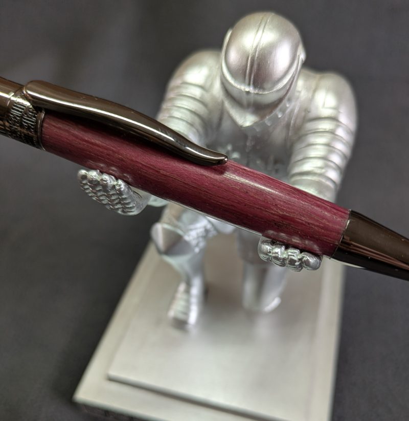Hand turned wooden Epsilon pen made from purple heart