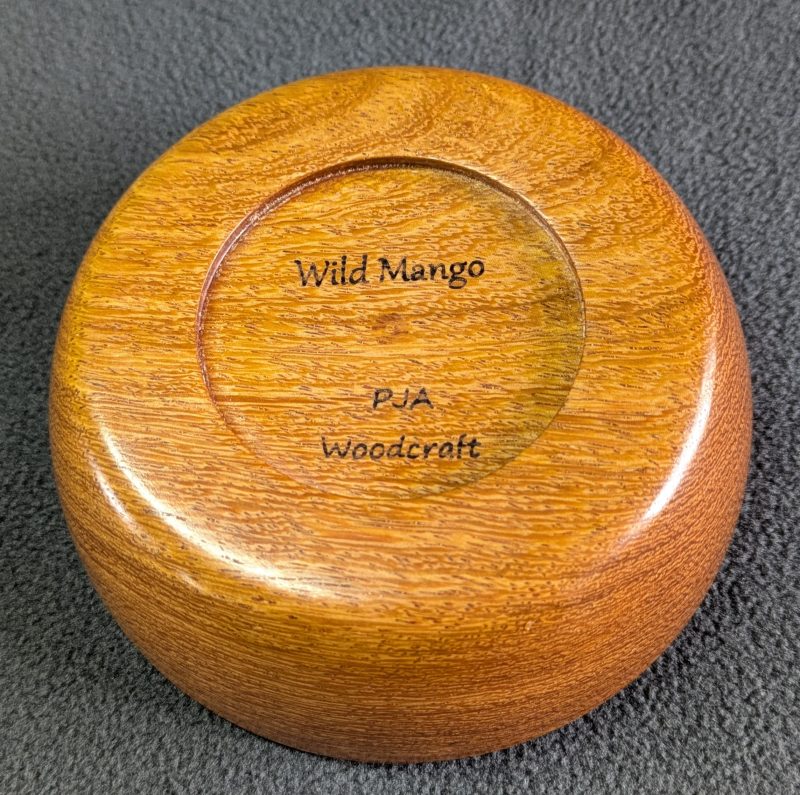 Hand turned wooden bowl made from wild mango